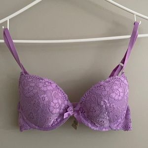 Lasenza 34 B lavender push-up bra with removable pad inserts